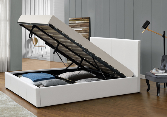Easy Assemble تخت ذخیره سازی آسانسور گازی قاب تخت PU چرم روکش تخته سه لا