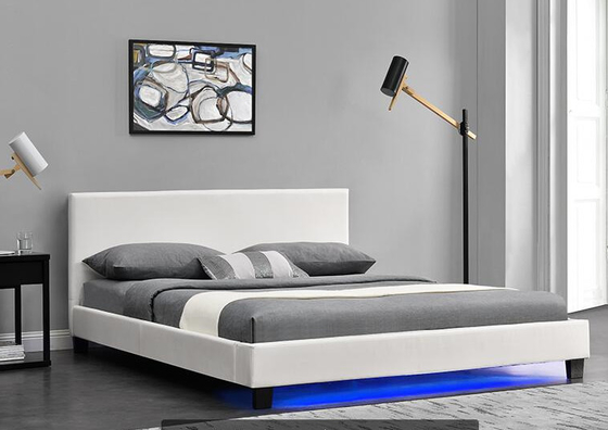 تخته سه لا قاب تخت روکش چرم مدرن PU با قاب تخت LED