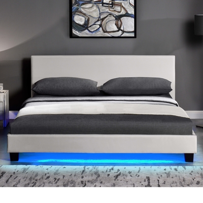 تخته سه لا قاب تخت روکش چرم مدرن PU با قاب تخت LED