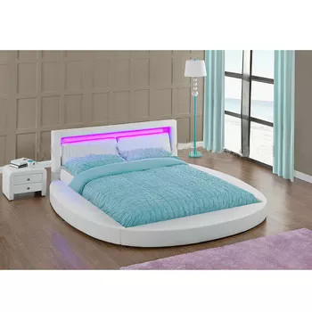 تخت خواب سکوی مدرن ملکه / فول سایز رومانتیک با نور LED