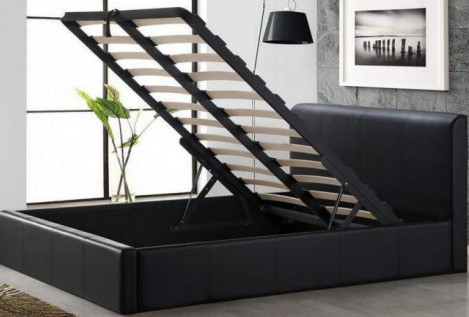 تخت خواب چرمی مصنوعی با سایز بالا تخت ذخیره گاز آسانسور