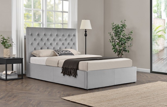 CE BSCI Wing Back Ottoman Tufted Queen Storage Bed with Draws and Led