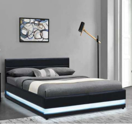 قاب تخت خواب LED هنری RGB King Single Size Lift Base Base Storage Story