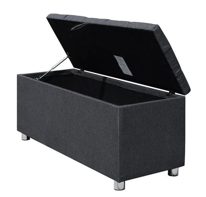 جعبه پتویی پارچه‌ای روکش‌دار Ottoman Dark UK FR Gray Fabric Blanket Box